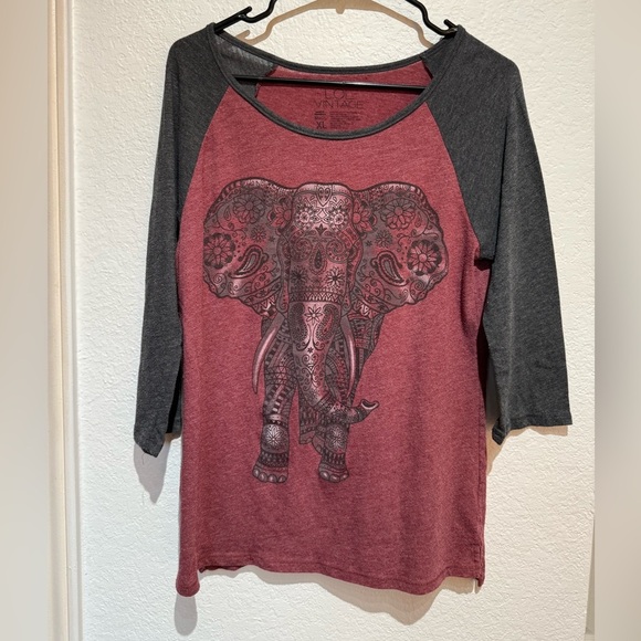 L.O.L. Vintage Red and Gray Long Sleeve Tees - Picture 1 of 6
